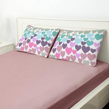 Jg Lençol Tecebem Empatia Malha Rosa