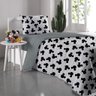 Edredom Solteiro Portallar Mickey in Love Malha - Cinza