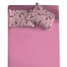 Jg de Cama 3 Pçs Casal Portallar Minnie Sonhos Rosê Malha - Rosa