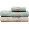 Kit 3 Toalhas de Banho e Rosto Atlântica Bella - Pedra/Verde Cristalino