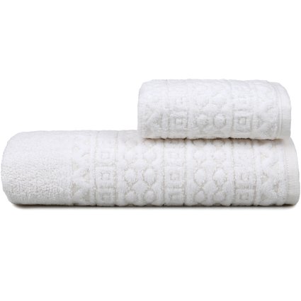 Jogo Toalha de Banho e Rosto Atlântica Cosmopolitan 100% Algodão - Branco