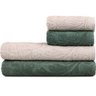 Kit 4 Toalhas de Banho e Rosto Atlântica Nice - Malaquita/Pedra